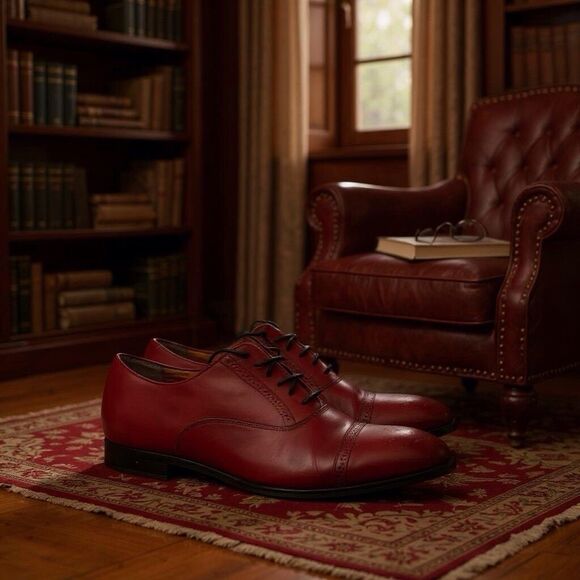 Steve Madden Mens Cordovan Pontic Cap Toe Derby Leather Dress Shoes Size 13M - Picture 13 of 13